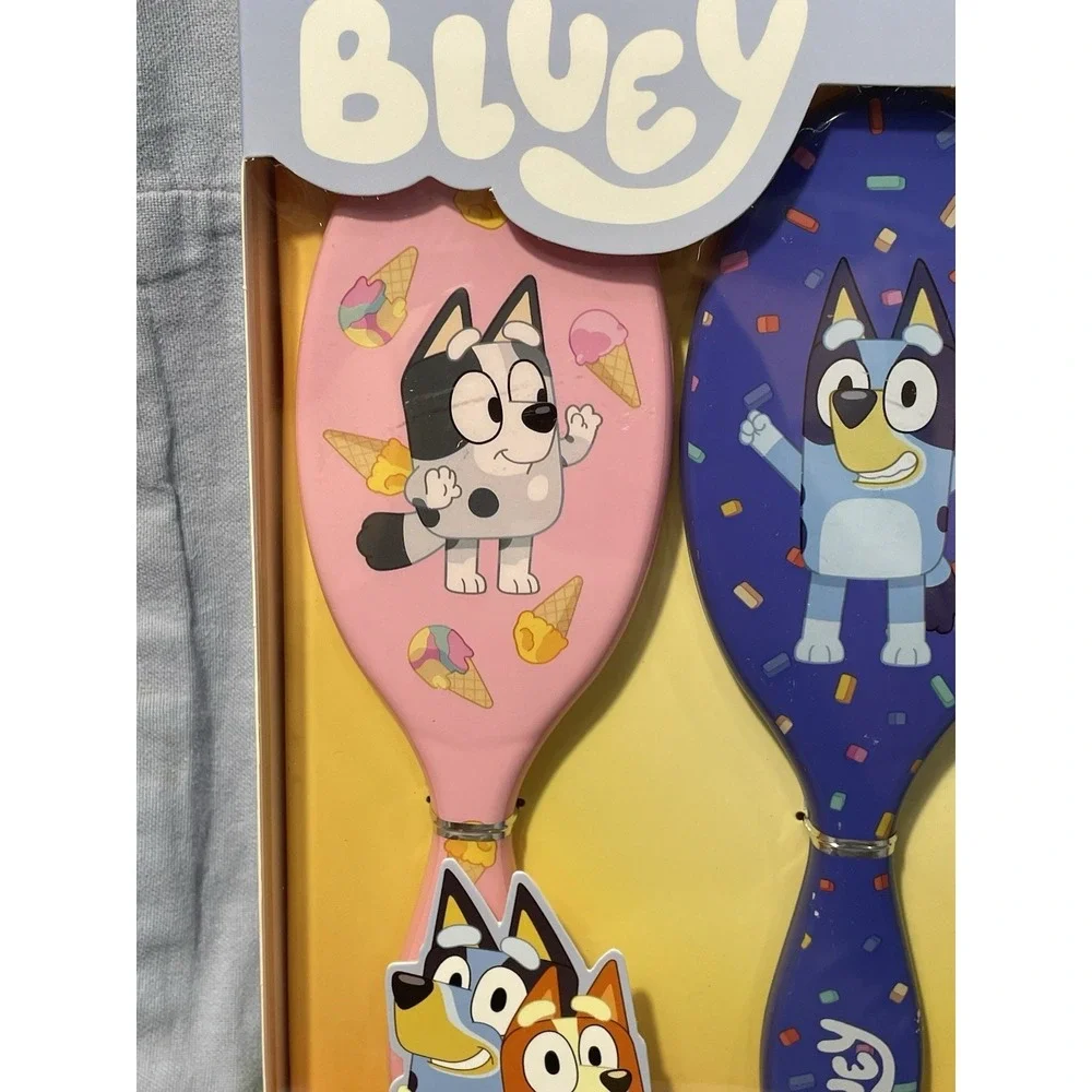 NEW Ludo Disney Bluey -3 Set of Detangler Hair Brushes - Bluey Bingo & Muffin